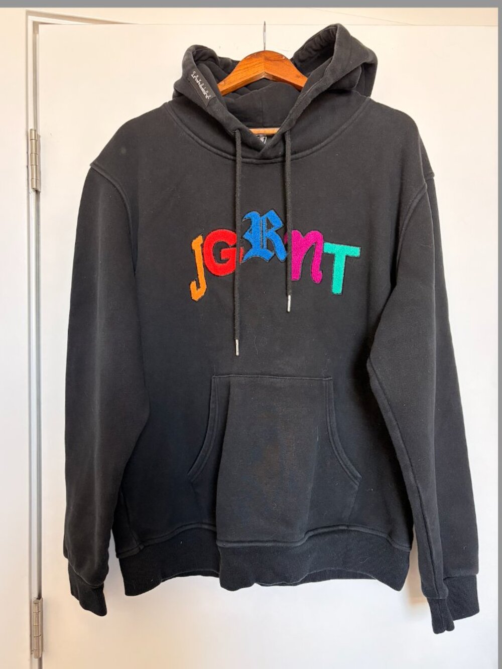 JGRNT CHICAGO PANTHER BLACK HOODIE CHENILLE PATCH SIZE XXL